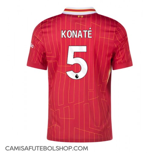 Camisa de time de futebol Liverpool Ibrahima Konate #5 Replicas 1º Equipamento 2024-25 Manga Curta